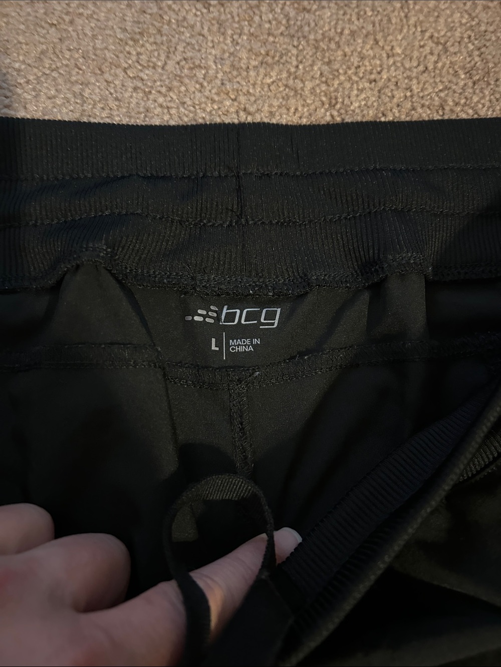 bcg Black Capri Drawstring Hem Active Pants - Picture 3 of 6